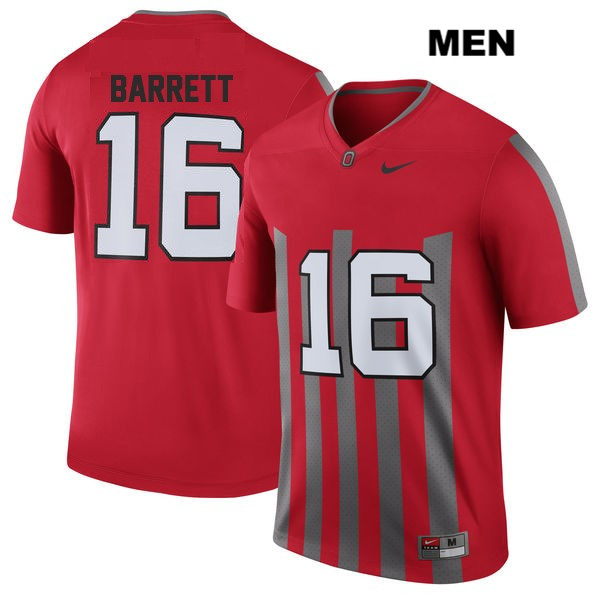 Ohio State Buckeyes Men's J.T. Barrett #16 Red Authentic Nike Throwback College NCAA Stitched Football Jersey PN19R27JH